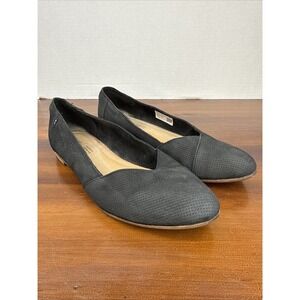 Women's Toms Julie Neat Black Suede Almond Toe Jutti Ballet Flats Shoes Sz 10M
